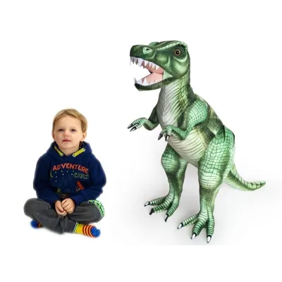 Plyšový stojící dinosaurus Tyranosaurus Rex, výška 80cm, délka 128cm, velký Plyšový stojící dinosaurus Tyranosaurus Rex, výška 80cm, délka 128cm, velký