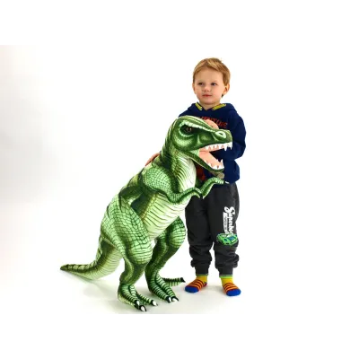 Plyšový stojící dinosaurus Tyranosaurus Rex, výška 80cm, délka 128cm, velký Plyšový stojící dinosaurus Tyranosaurus Rex, výška 80cm, délka 128cm, velký