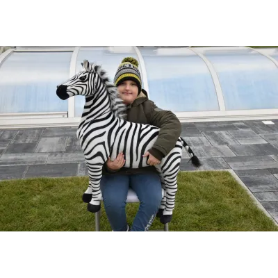 Veliká plyšová zebra, jako živá, 97cm