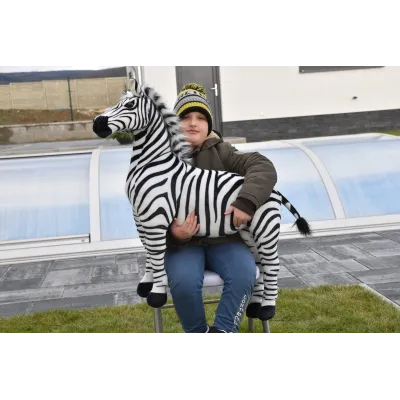 Veliká plyšová zebra, jako živá, 97cm
