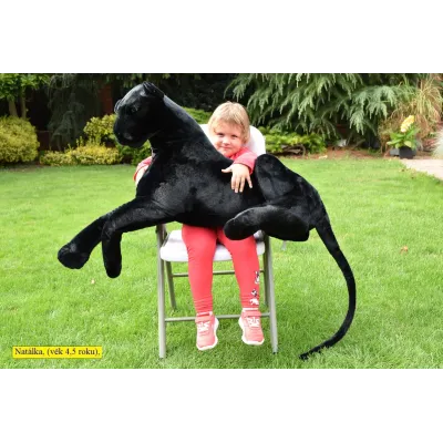 Velký plyšový černý panter, délka 170cm