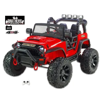 Dvoumístný silný džíp Brothers s 2,4G, 4x4, 24V/ 4x120W, červený Dvoumístný silný džíp Brothers s 2,4G, 4x4, 24V/ 4x120W, červený