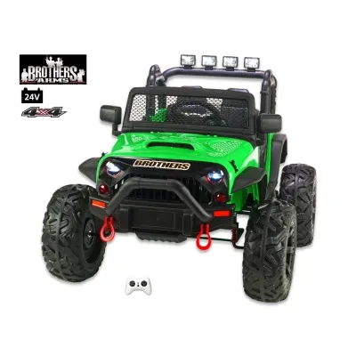 Dvoumístný silný džíp Brothers s 2,4G, 4x4, 24V/ 4x120W, zelený Dvoumístný silný džíp Brothers s 2,4G, 4x4, 24V/ 4x120W, zelený