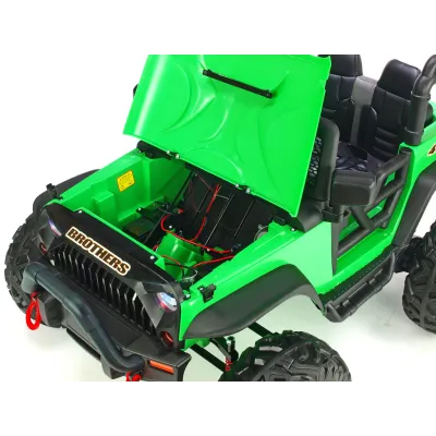 Dvoumístný silný džíp Brothers s 2,4G, 4x4, 24V/ 4x120W, zelený Dvoumístný silný džíp Brothers s 2,4G, 4x4, 24V/ 4x120W, zelený