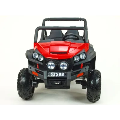 Elektrická bugina dvoumístná V-Twin 4x4, náhon 4 EVA kol, s 2.4G DO, FM, Mp3, TF, bluetooth, čalouněný sedák 57cm, červená Elektrická bugina dvoumístná V-Twin 4x4, náhon 4 EVA kol, s 2.4G DO, FM, Mp3, TF, bluetooth, čalouněný sedák 57cm, červená
