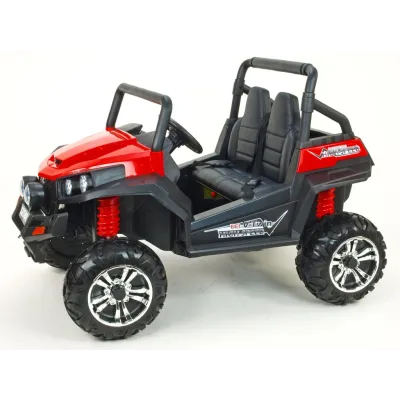 Elektrická bugina dvoumístná V-Twin 4x4, náhon 4 EVA kol, s 2.4G DO, FM, Mp3, TF, bluetooth, čalouněný sedák 57cm, červená Elektrická bugina dvoumístná V-Twin 4x4, náhon 4 EVA kol, s 2.4G DO, FM, Mp3, TF, bluetooth, čalouněný sedák 57cm, červená