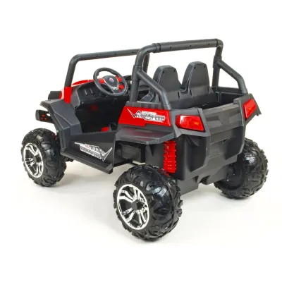 Elektrická bugina dvoumístná V-Twin 4x4, náhon 4 EVA kol, s 2.4G DO, FM, Mp3, TF, bluetooth, čalouněný sedák 57cm, červená Elektrická bugina dvoumístná V-Twin 4x4, náhon 4 EVA kol, s 2.4G DO, FM, Mp3, TF, bluetooth, čalouněný sedák 57cm, červená