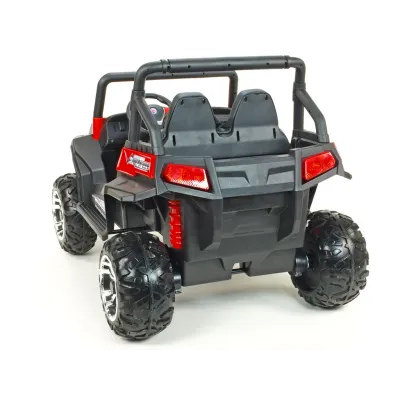 Elektrická bugina dvoumístná V-Twin 4x4, náhon 4 EVA kol, s 2.4G DO, FM, Mp3, TF, bluetooth, čalouněný sedák 57cm, červená Elektrická bugina dvoumístná V-Twin 4x4, náhon 4 EVA kol, s 2.4G DO, FM, Mp3, TF, bluetooth, čalouněný sedák 57cm, červená