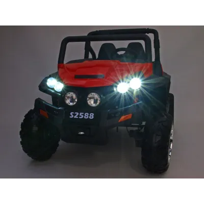 Elektrická bugina dvoumístná V-Twin 4x4, náhon 4 EVA kol, s 2.4G DO, FM, Mp3, TF, bluetooth, čalouněný sedák 57cm, červená Elektrická bugina dvoumístná V-Twin 4x4, náhon 4 EVA kol, s 2.4G DO, FM, Mp3, TF, bluetooth, čalouněný sedák 57cm, červená