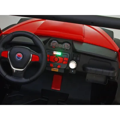 Elektrická bugina dvoumístná V-Twin 4x4, náhon 4 EVA kol, s 2.4G DO, FM, Mp3, TF, bluetooth, čalouněný sedák 57cm, červená Elektrická bugina dvoumístná V-Twin 4x4, náhon 4 EVA kol, s 2.4G DO, FM, Mp3, TF, bluetooth, čalouněný sedák 57cm, červená