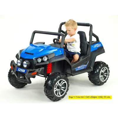 Elektrická bugina dvoumístná V-Twin 4x4, náhon 4 EVA kol, s 2.4G DO, FM, Mp3, TF, bluetooth, čalouněný sedák 57cm, červená Elektrická bugina dvoumístná V-Twin 4x4, náhon 4 EVA kol, s 2.4G DO, FM, Mp3, TF, bluetooth, čalouněný sedák 57cm, červená