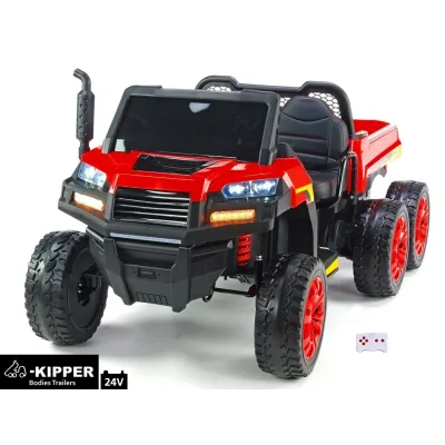 Elektrické autíčko Kipper s 2,4G, dvoumístný, 24V/7Ah, motory 4x 200W, červený Elektrické autíčko Kipper s 2,4G, dvoumístný, 24V/7Ah, motory 4x 200W, červený