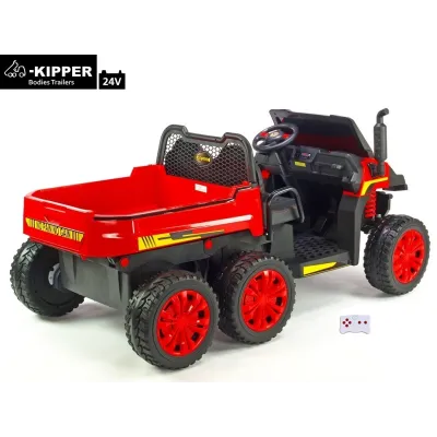 Elektrické autíčko Kipper s 2,4G, dvoumístný, 24V/7Ah, motory 4x 200W, červený Elektrické autíčko Kipper s 2,4G, dvoumístný, 24V/7Ah, motory 4x 200W, červený