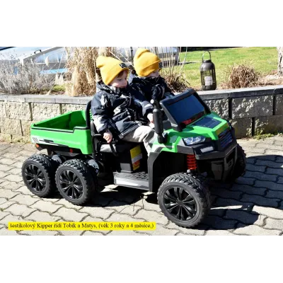 Elektrické autíčko Kipper s 2,4G, dvoumístný, 24V/7Ah, motory 4x 200W, červený Elektrické autíčko Kipper s 2,4G, dvoumístný, 24V/7Ah, motory 4x 200W, červený