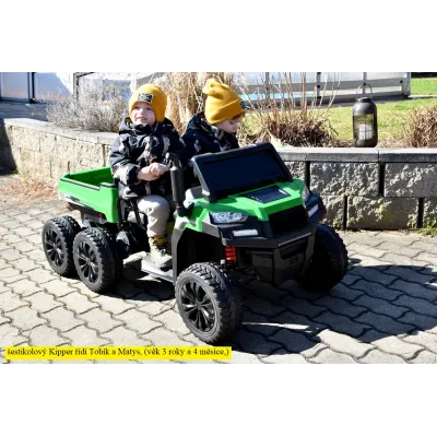 Elektrické autíčko Kipper s 2,4G, dvoumístný, 24V/7Ah, motory 4x 200W, červený Elektrické autíčko Kipper s 2,4G, dvoumístný, 24V/7Ah, motory 4x 200W, červený
