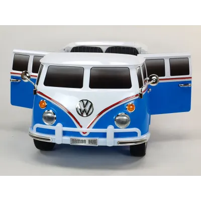 Elektrické auto Dvoumístný Volkswagen Transporter Samba bus, modrý Elektrické auto Dvoumístný Volkswagen Transporter Samba bus, modrý