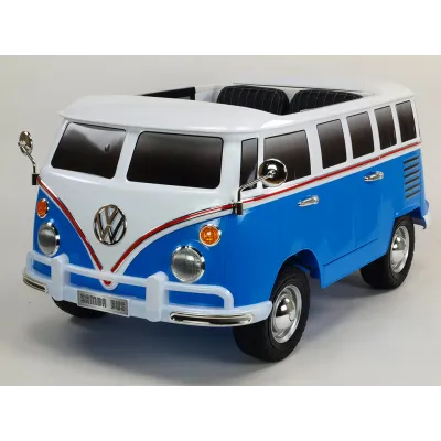 Elektrické auto Dvoumístný Volkswagen Transporter Samba bus, modrý Elektrické auto Dvoumístný Volkswagen Transporter Samba bus, modrý