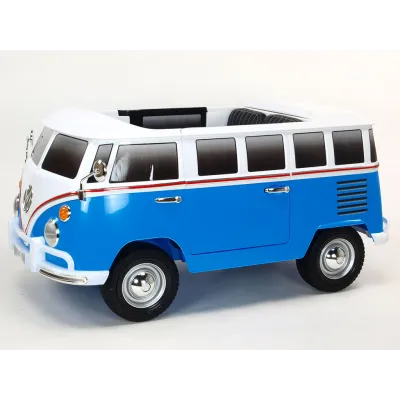 Elektrické auto Dvoumístný Volkswagen Transporter Samba bus, modrý Elektrické auto Dvoumístný Volkswagen Transporter Samba bus, modrý