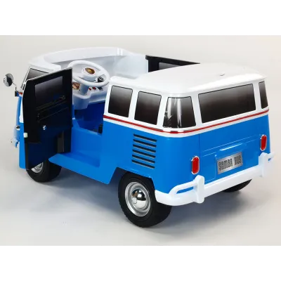 Elektrické auto Dvoumístný Volkswagen Transporter Samba bus, modrý Elektrické auto Dvoumístný Volkswagen Transporter Samba bus, modrý