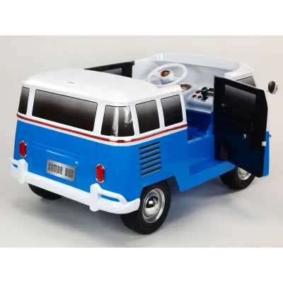Elektrické auto Dvoumístný Volkswagen Transporter Samba bus, modrý Elektrické auto Dvoumístný Volkswagen Transporter Samba bus, modrý
