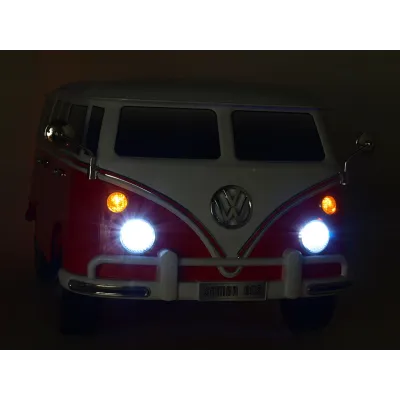 Elektrické auto Dvoumístný Volkswagen Transporter Samba bus, modrý Elektrické auto Dvoumístný Volkswagen Transporter Samba bus, modrý