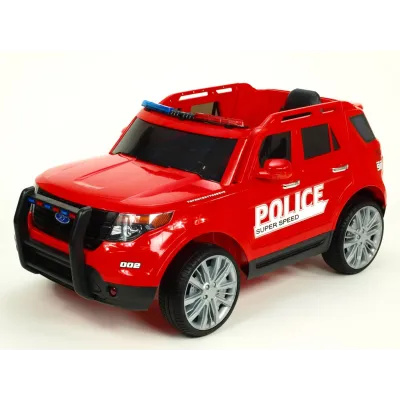 Elektrické auto policie super speed s 2,4G, megafon, policejní LED a zvukové efekty, červené Elektrické auto policie super speed s 2,4G, megafon, policejní LED a zvukové efekty, červené