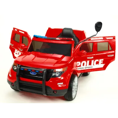 Elektrické auto policie super speed s 2,4G, megafon, policejní LED a zvukové efekty, červené Elektrické auto policie super speed s 2,4G, megafon, policejní LED a zvukové efekty, červené