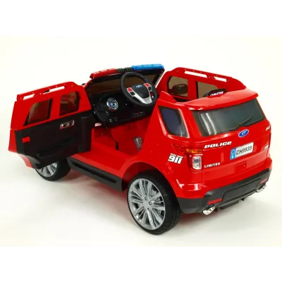 Elektrické auto policie super speed s 2,4G, megafon, policejní LED a zvukové efekty, červené Elektrické auto policie super speed s 2,4G, megafon, policejní LED a zvukové efekty, červené