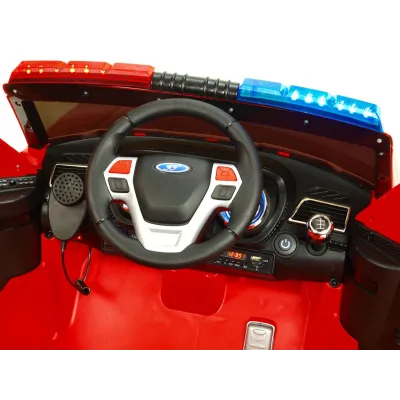 Elektrické auto policie super speed s 2,4G, megafon, policejní LED a zvukové efekty, červené Elektrické auto policie super speed s 2,4G, megafon, policejní LED a zvukové efekty, červené