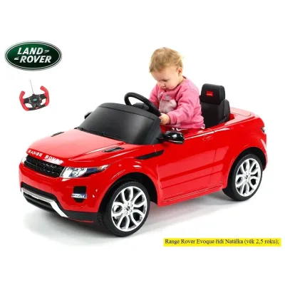 Elektrické SUV Range Rover Evoque s dálkovým ovládáním, zvukové a světelné LED efekty, 12V, bílý Elektrické SUV Range Rover Evoque s dálkovým ovládáním, zvukové a světelné LED efekty, 12V, bílý