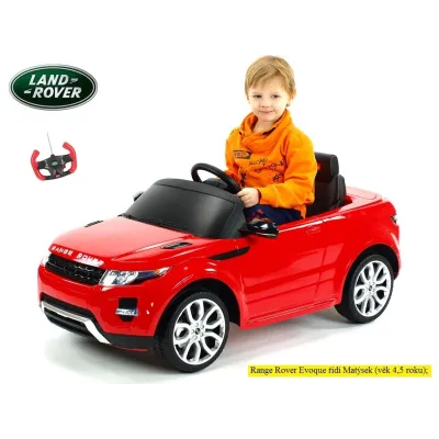 Elektrické SUV Range Rover Evoque s dálkovým ovládáním, zvukové a světelné LED efekty, 12V, bílý Elektrické SUV Range Rover Evoque s dálkovým ovládáním, zvukové a světelné LED efekty, 12V, bílý