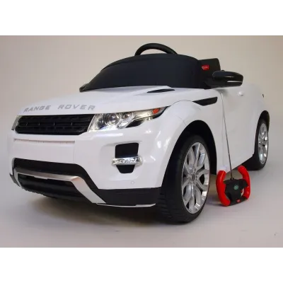 Elektrické SUV Range Rover Evoque s dálkovým ovládáním, zvukové a světelné LED efekty, 12V, bílý Elektrické SUV Range Rover Evoque s dálkovým ovládáním, zvukové a světelné LED efekty, 12V, bílý