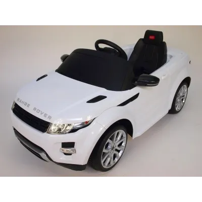Elektrické SUV Range Rover Evoque s dálkovým ovládáním, zvukové a světelné LED efekty, 12V, bílý Elektrické SUV Range Rover Evoque s dálkovým ovládáním, zvukové a světelné LED efekty, 12V, bílý