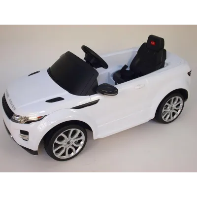 Elektrické SUV Range Rover Evoque s dálkovým ovládáním, zvukové a světelné LED efekty, 12V, bílý Elektrické SUV Range Rover Evoque s dálkovým ovládáním, zvukové a světelné LED efekty, 12V, bílý
