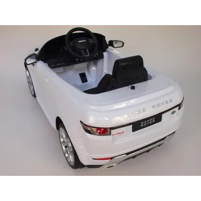 Elektrické SUV Range Rover Evoque s dálkovým ovládáním, zvukové a světelné LED efekty, 12V, bílý Elektrické SUV Range Rover Evoque s dálkovým ovládáním, zvukové a světelné LED efekty, 12V, bílý