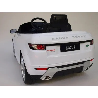 Elektrické SUV Range Rover Evoque s dálkovým ovládáním, zvukové a světelné LED efekty, 12V, bílý Elektrické SUV Range Rover Evoque s dálkovým ovládáním, zvukové a světelné LED efekty, 12V, bílý