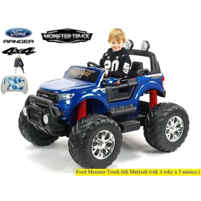 Elektrický džíp Ford Ranger Monster Truck 4x4, EVA kola, 2,4G DO, bluetooth, FM, USB, TF, otvíracími dveřmi, kapotou, čelem, ča Elektrický džíp Ford Ranger Monster Truck 4x4, EVA kola, 2,4G DO, bluetooth, FM, USB, TF, otvíracími dveřmi, kapotou, čelem, ča