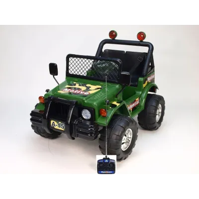 Elektrický džíp vojenský mohutný s dálkovým ovládáním, 2x motory 45W, 12V, sedačka pro 2 menší děti Elektrický džíp vojenský mohutný s dálkovým ovládáním, 2x motory 45W, 12V, sedačka pro 2 menší děti