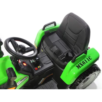 Elektrický Rozkošný traktor s funkční nakládací lžící, 2,4G, zelený Elektrický Rozkošný traktor s funkční nakládací lžící, 2,4G, zelený