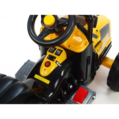Elektrický silný traktor Kingdom s mohutnými koly a konstrukcí, žlutý Elektrický silný traktor Kingdom s mohutnými koly a konstrukcí, žlutý