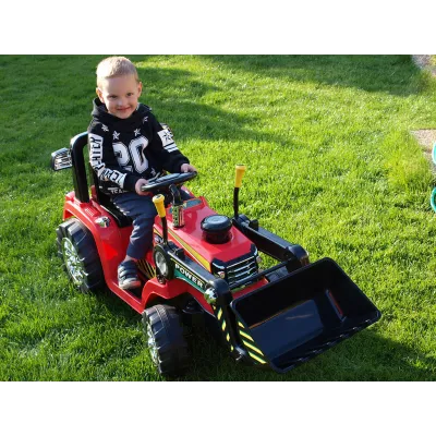 Elektrický traktor 12V s ovladatelnou lžící, mohutnými koly a konstrukcí, zvukovými a světelnými efekty, 2xnáhon, modrý Elektrický traktor 12V s ovladatelnou lžící, mohutnými koly a konstrukcí, zvukovými a světelnými efekty, 2xnáhon, modrý