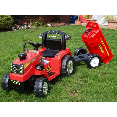 Elektrický traktor 12V s ovladatelnou lžící, mohutnými koly a konstrukcí, zvukovými a světelnými efekty, 2xnáhon, modrý Elektrický traktor 12V s ovladatelnou lžící, mohutnými koly a konstrukcí, zvukovými a světelnými efekty, 2xnáhon, modrý