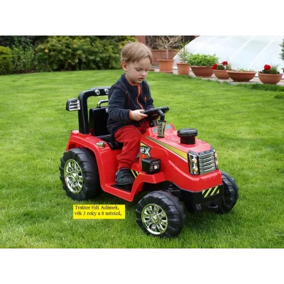 Elektrický traktor 12V, s mohutnými koly a konstrukcí, zvukovými a světelnými LED efekty, 2xnáhon, modrý Elektrický traktor 12V, s mohutnými koly a konstrukcí, zvukovými a světelnými LED efekty, 2xnáhon, modrý