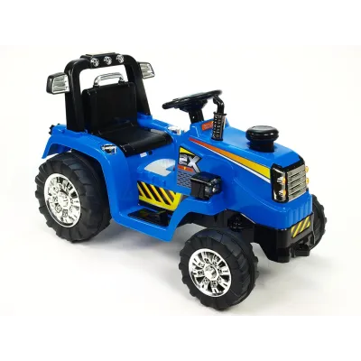 Elektrický traktor 12V, s mohutnými koly a konstrukcí, zvukovými a světelnými LED efekty, 2xnáhon, modrý Elektrický traktor 12V, s mohutnými koly a konstrukcí, zvukovými a světelnými LED efekty, 2xnáhon, modrý
