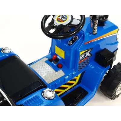 Elektrický traktor 12V, s mohutnými koly a konstrukcí, zvukovými a světelnými LED efekty, 2xnáhon, modrý Elektrický traktor 12V, s mohutnými koly a konstrukcí, zvukovými a světelnými LED efekty, 2xnáhon, modrý
