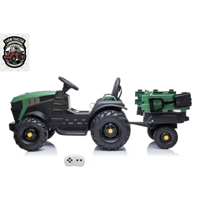Farmářský traktor s 2,4G, vlekem a lopatou, baterie 12V/14Ah !!, zelený Farmářský traktor s 2,4G, vlekem a lopatou, baterie 12V/14Ah !!, zelený