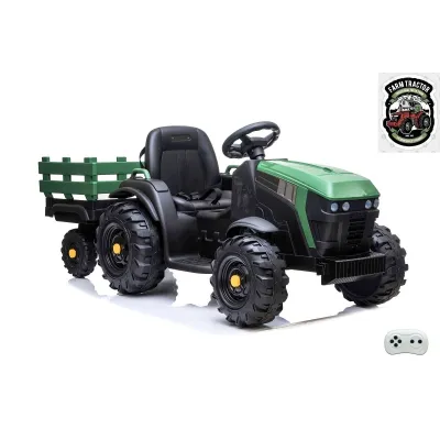 Farmářský traktor s 2,4G, vlekem a lopatou, baterie 12V/14Ah !!, zelený Farmářský traktor s 2,4G, vlekem a lopatou, baterie 12V/14Ah !!, zelený