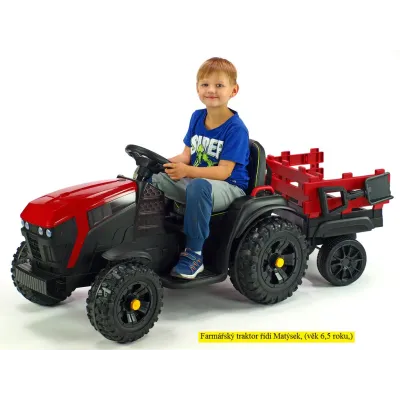 Farmářský traktor s 2,4G, vlekem a lopatou, baterie 12V/14Ah !!, zelený Farmářský traktor s 2,4G, vlekem a lopatou, baterie 12V/14Ah !!, zelený