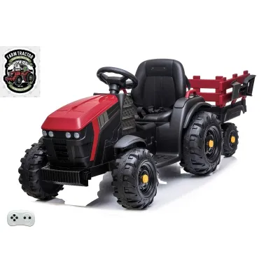 Farmářský traktor s 2,4G, vlekem a lopatou, baterie 12V/7Ah, červený Farmářský traktor s 2,4G, vlekem a lopatou, baterie 12V/7Ah, červený
