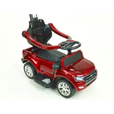Ford Ranger s vodící tyčí, stříškou a madly, pro nejmenší, vínová metalíza Ford Ranger s vodící tyčí, stříškou a madly, pro nejmenší, vínová metalíza